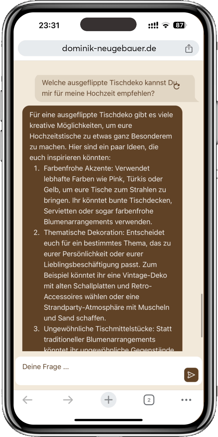 Hochzeit Heiraten Hochzeitsfotograf Dominik Neugebauer - Virtueller Hochzeitsplaner vierte Frage