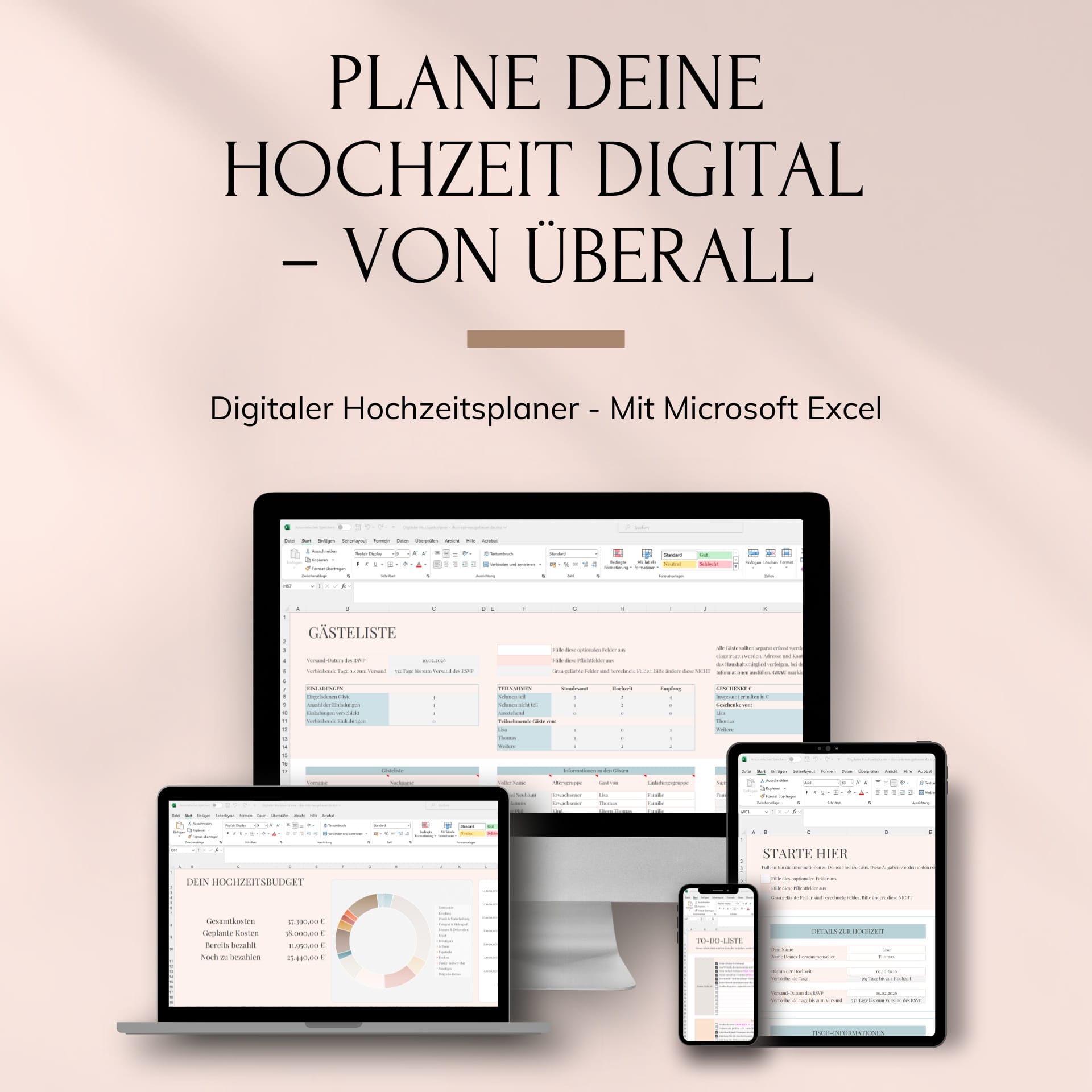 Digitaler Hochzeitsplaner - Excel