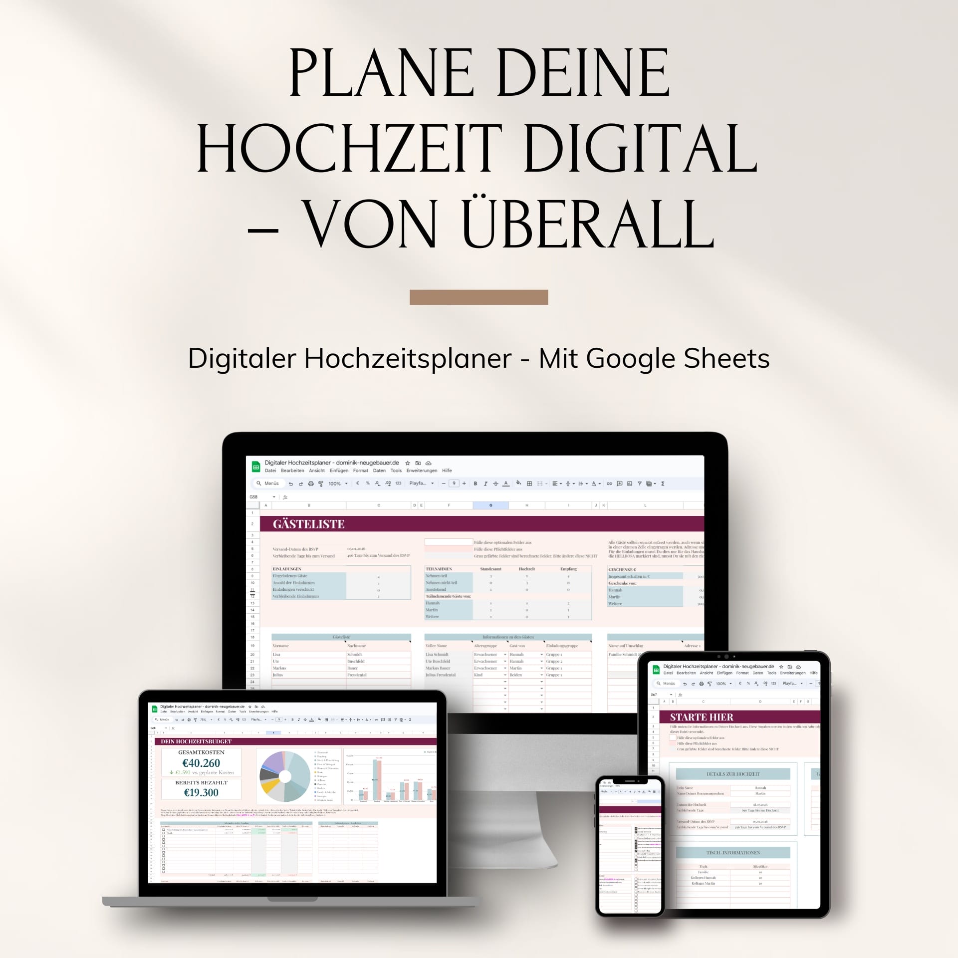 Digitaler Hochzeitsplaner - Google