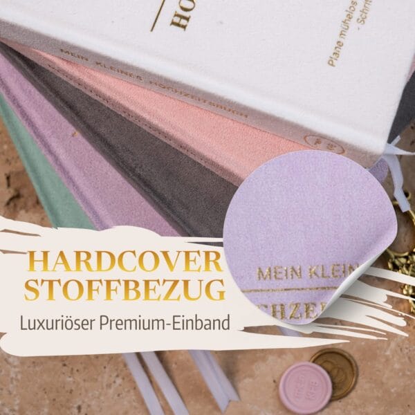 Mein kleines Hochzeitsbuch Hochzeitsplaner Wedding Planner Lila 2 Mein kleines Hochzeitsbuch Hochzeitsplaner Wedding Planner Lila - Hardcover Stoffbezug - Luxuriöser Premium-Einband