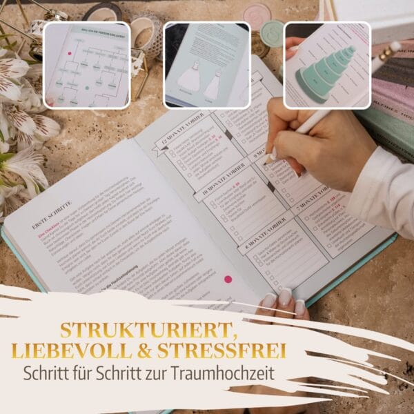 Mein kleines Hochzeitsbuch Hochzeitsplaner Wedding Planner Mint 4 Mein kleines Hochzeitsbuch Hochzeitsplaner Wedding Planner Mint - Strukturiert, liebevoll und stressfrei - Schritt für Schritt zur Traumhochzeit