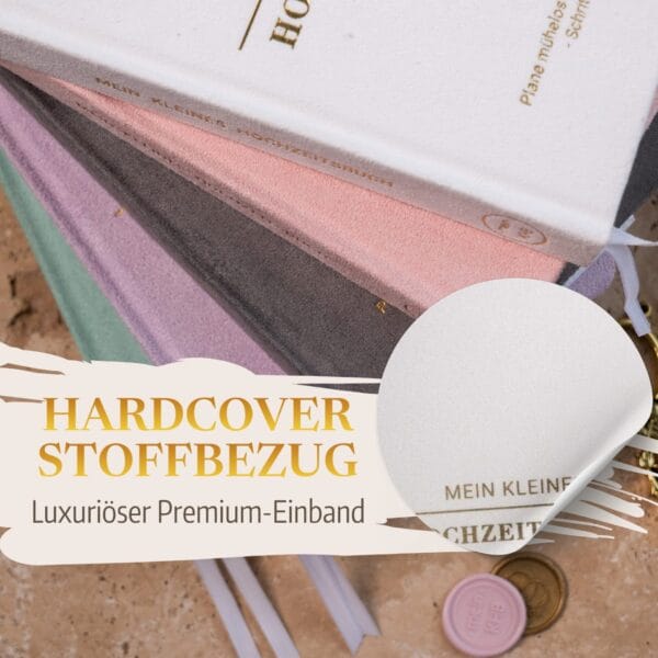 Mein kleines Hochzeitsbuch Hochzeitsplaner Wedding Planner Weiß 2 Mein kleines Hochzeitsbuch Hochzeitsplaner Wedding Planner Weiß - Hardcover Stoffbezug - Luxuriöser Premium-Einband