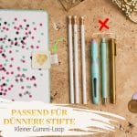 Stifthalter Stiftehalter Stiftschlaufe Pen Loop Hochzeitsplaner Weiß - Passend für Dünnere Stifte - Kleiner Gummi-Loop - Kleine Schlaufe für Bleistifte - Zeigt Stifte, die passend für die Schlaufe ist